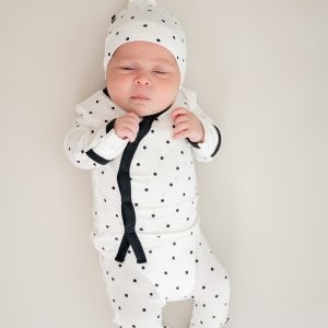 Take Me Home Set with Cap in Midnight Polka Dot