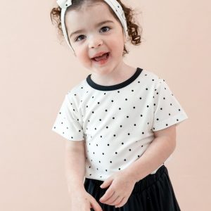 Toddler Basic Tee in Midnight Polka Dot