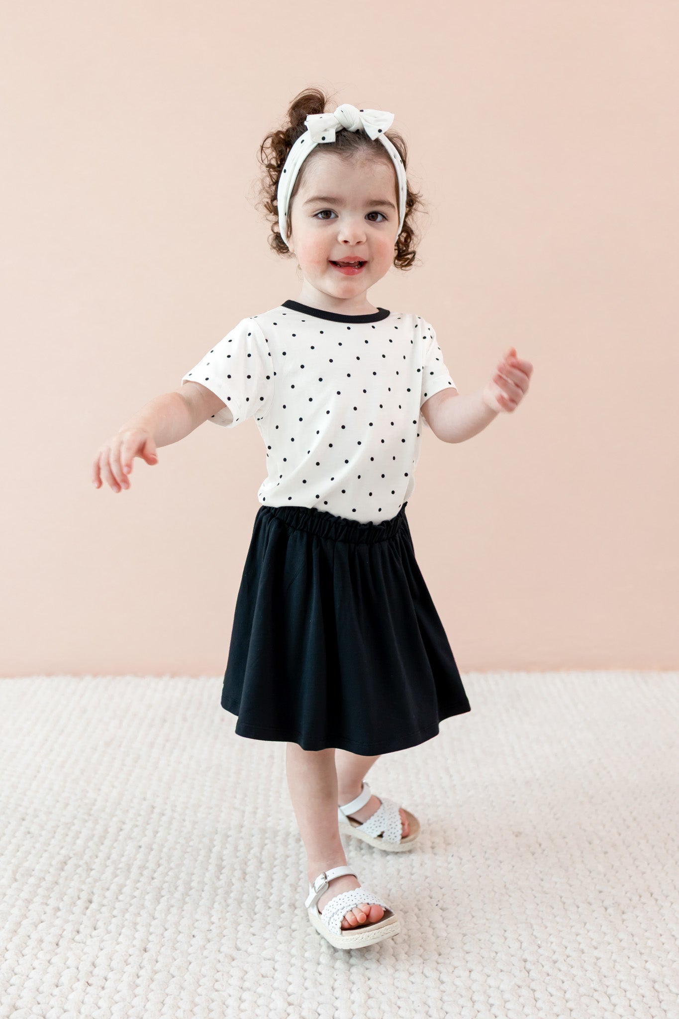 Toddler Basic Tee in Midnight Polka Dot - Image 3