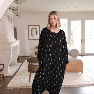 Long Sleeve Adult Sleep Bag Walker in Midnight Wildflower
