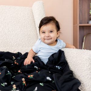 Baby Blanket in Midnight Wildflower 1.0