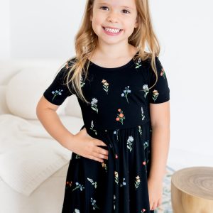 Twirl Dress in Midnight Wildflower