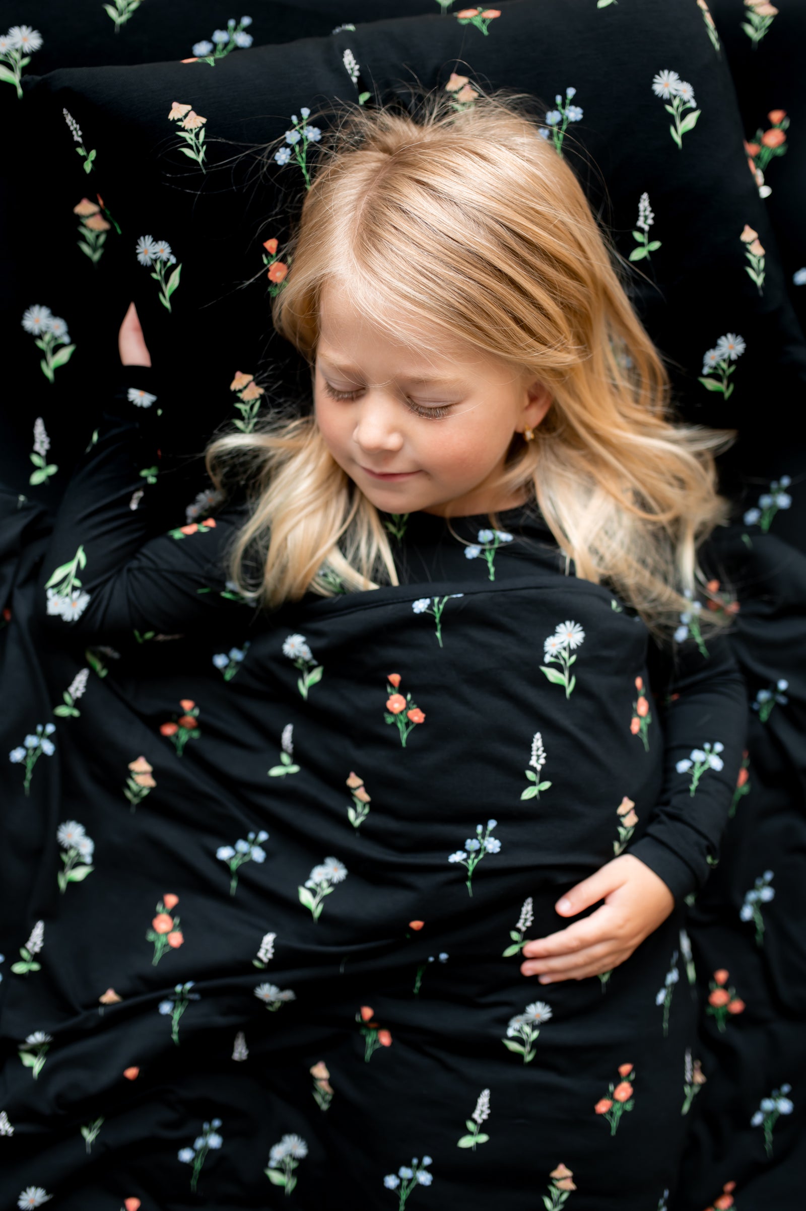 Toddler Pillowcase in Midnight Wildflower - Image 3