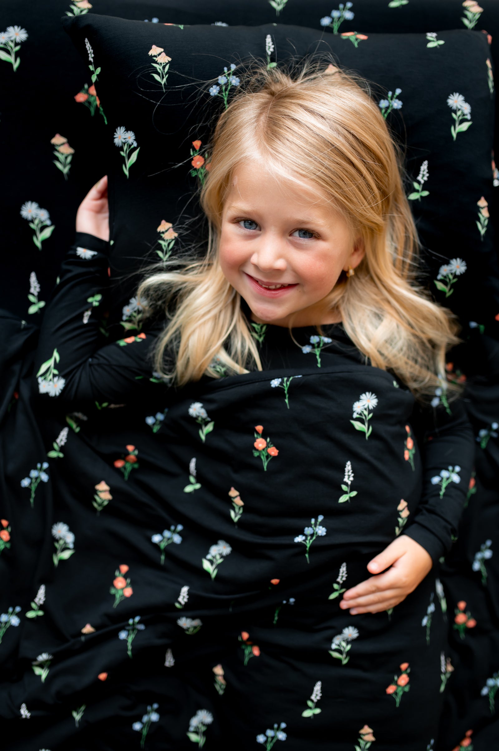 Toddler Blanket in Midnight Wildflower 1.0 - Image 3