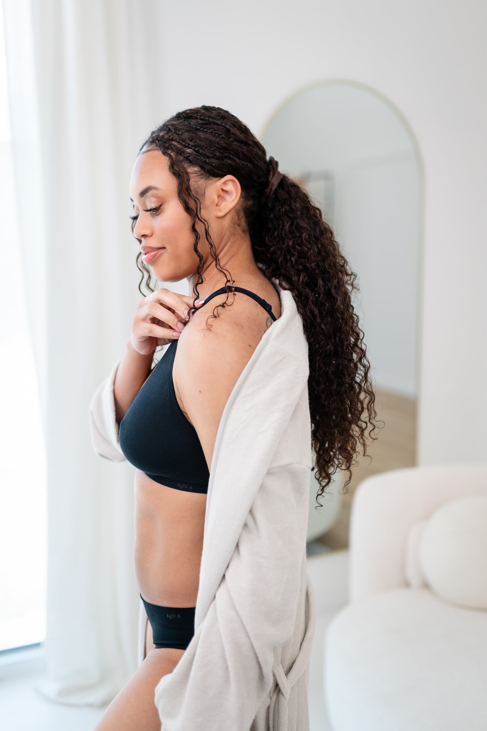 Women's Cross Front Bralette in Midnight - Image 7