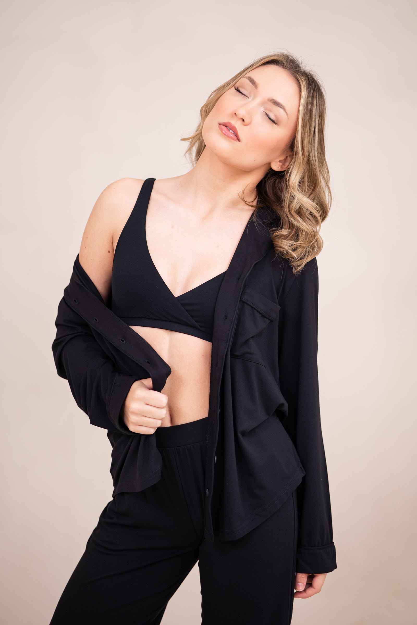 Women's Cross Front Bralette in Midnight - Image 3