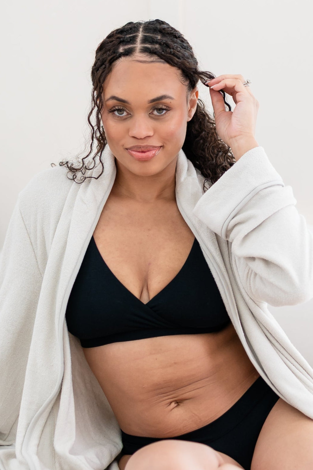 Women's Cross Front Bralette in Midnight - Image 5