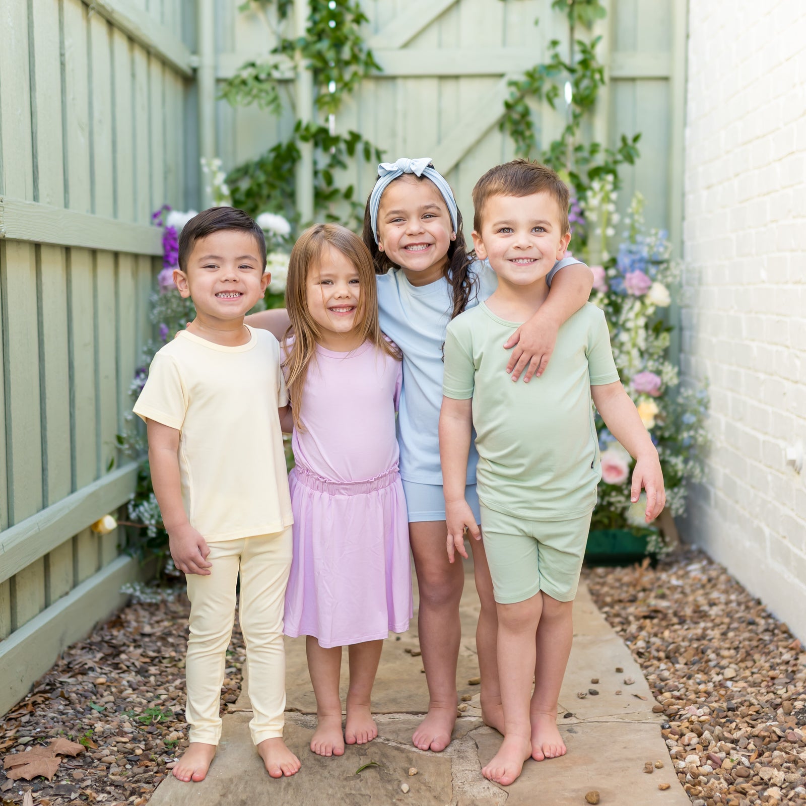 Short Sleeve Pajamas in Basil - Image 3