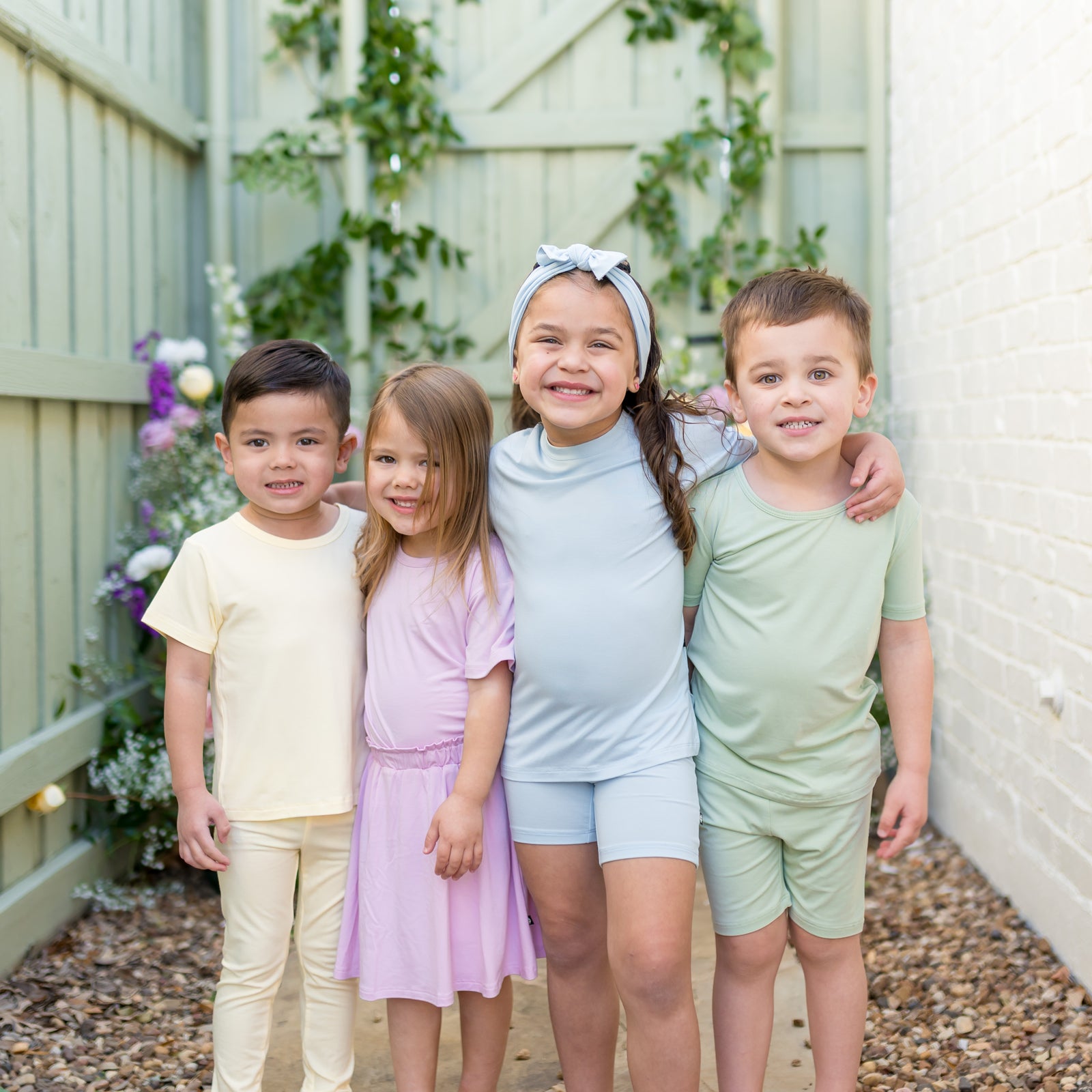 Short Sleeve Pajamas in Breeze - Image 3