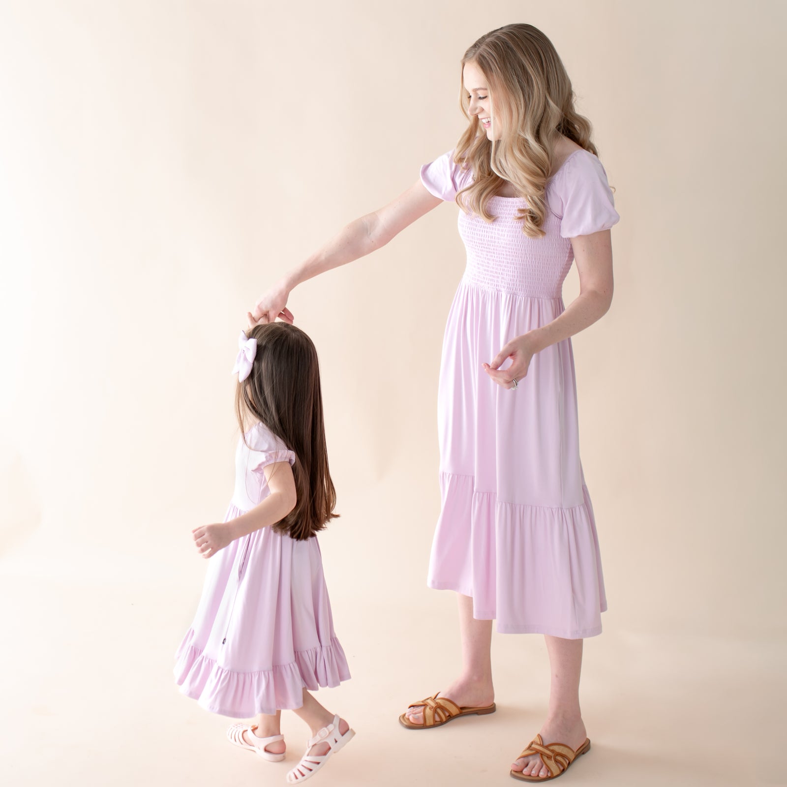Puff Sleeve Twirl Dress in Thistle - Image 4