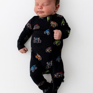 Zippered Footie in Monster Truck