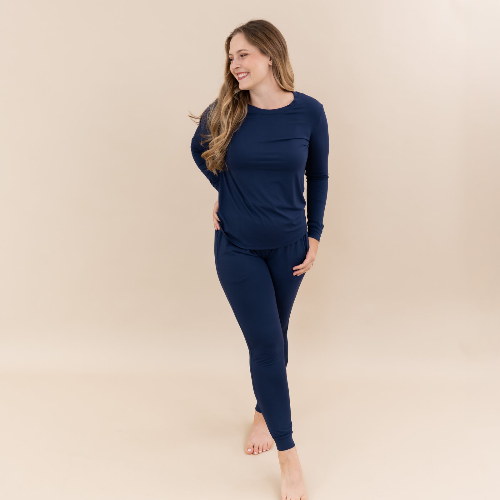 Women's Jogger Pajama Set in Navy - Image 2