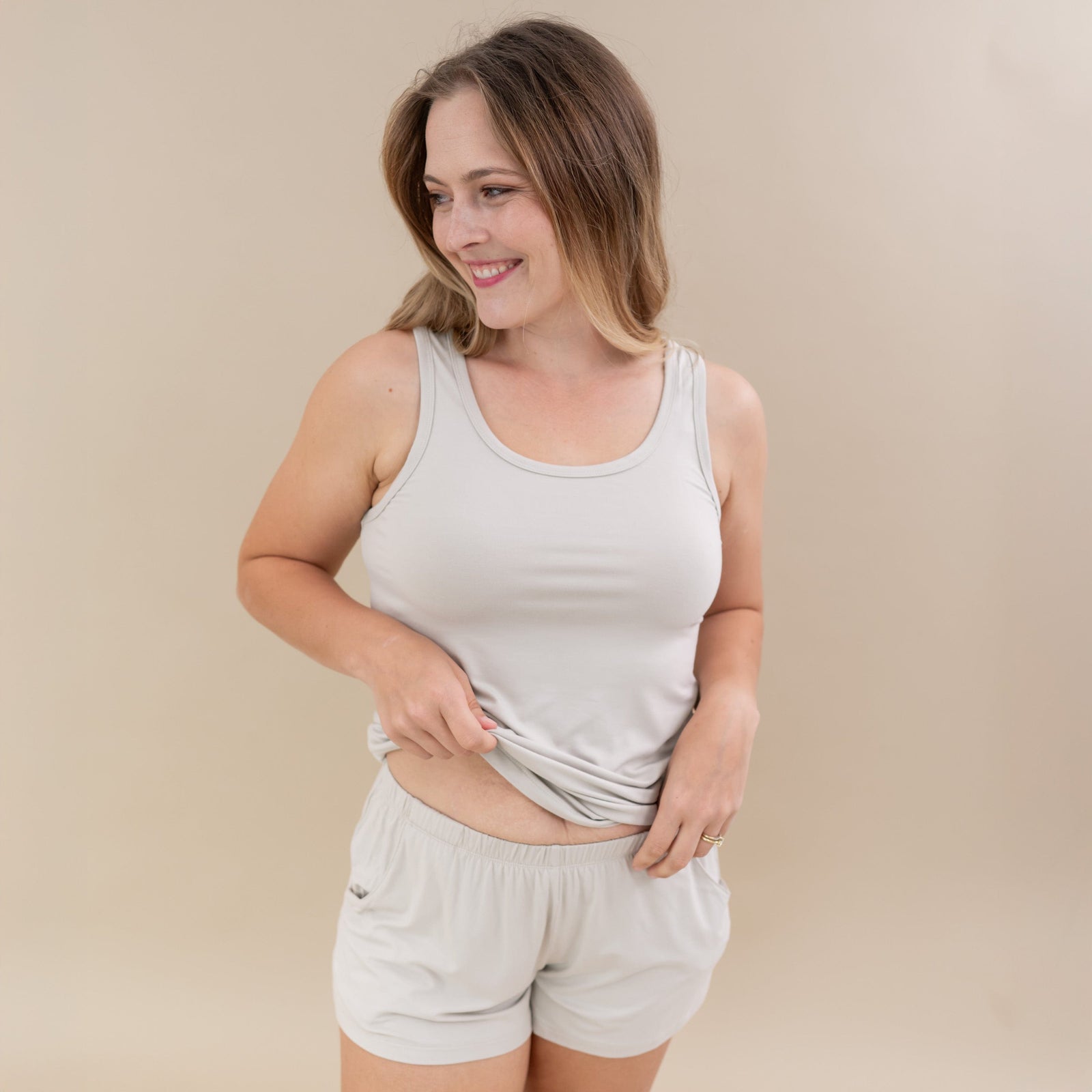 Women’s Tank Set in Oat - Image 3