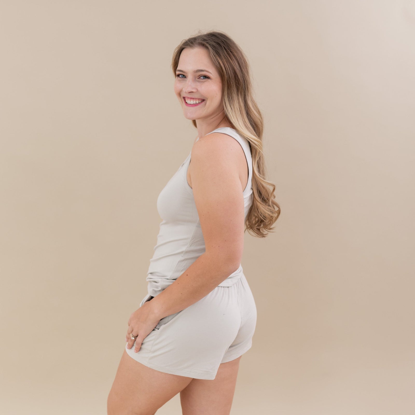 Women’s Tank Set in Oat - Image 2