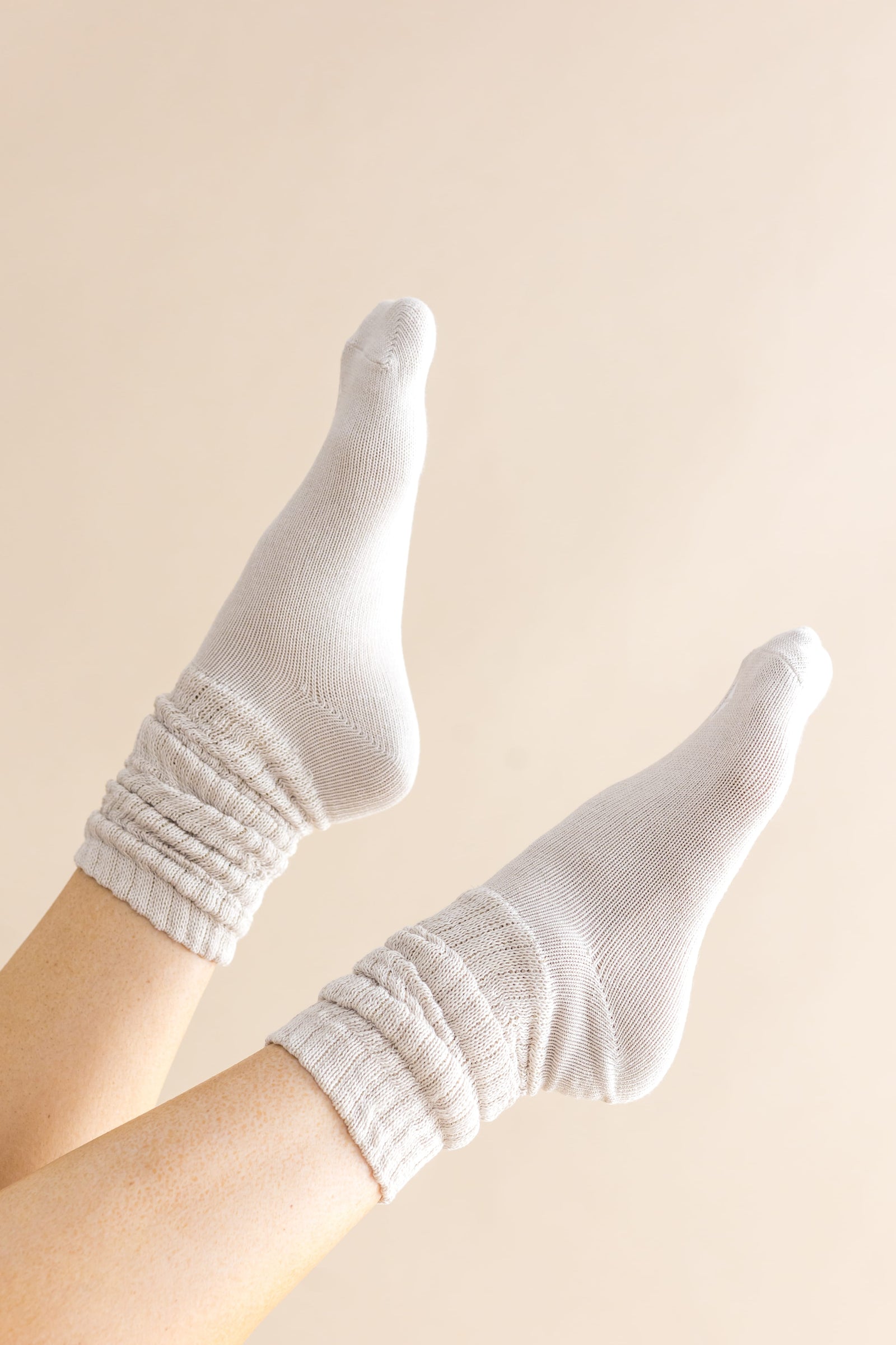 Adult Scrunch Socks in Oat - Image 6