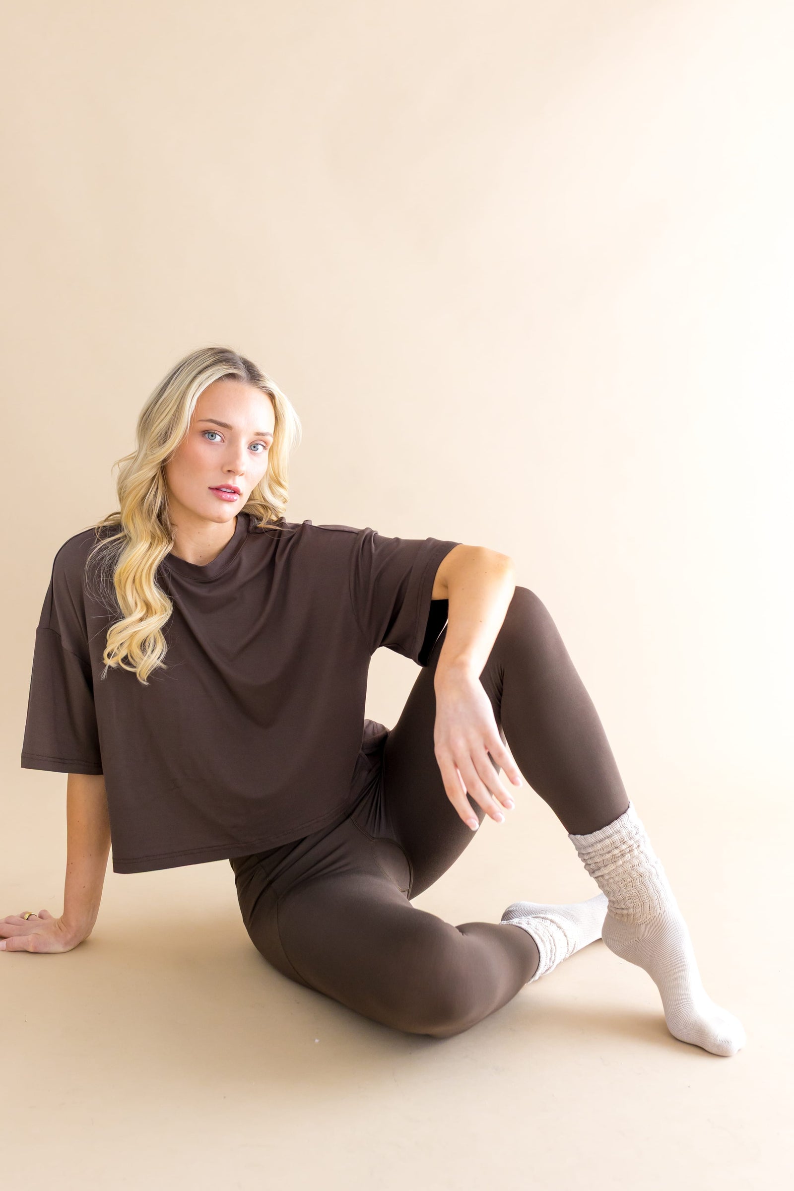 Adult Scrunch Socks in Oat - Image 4