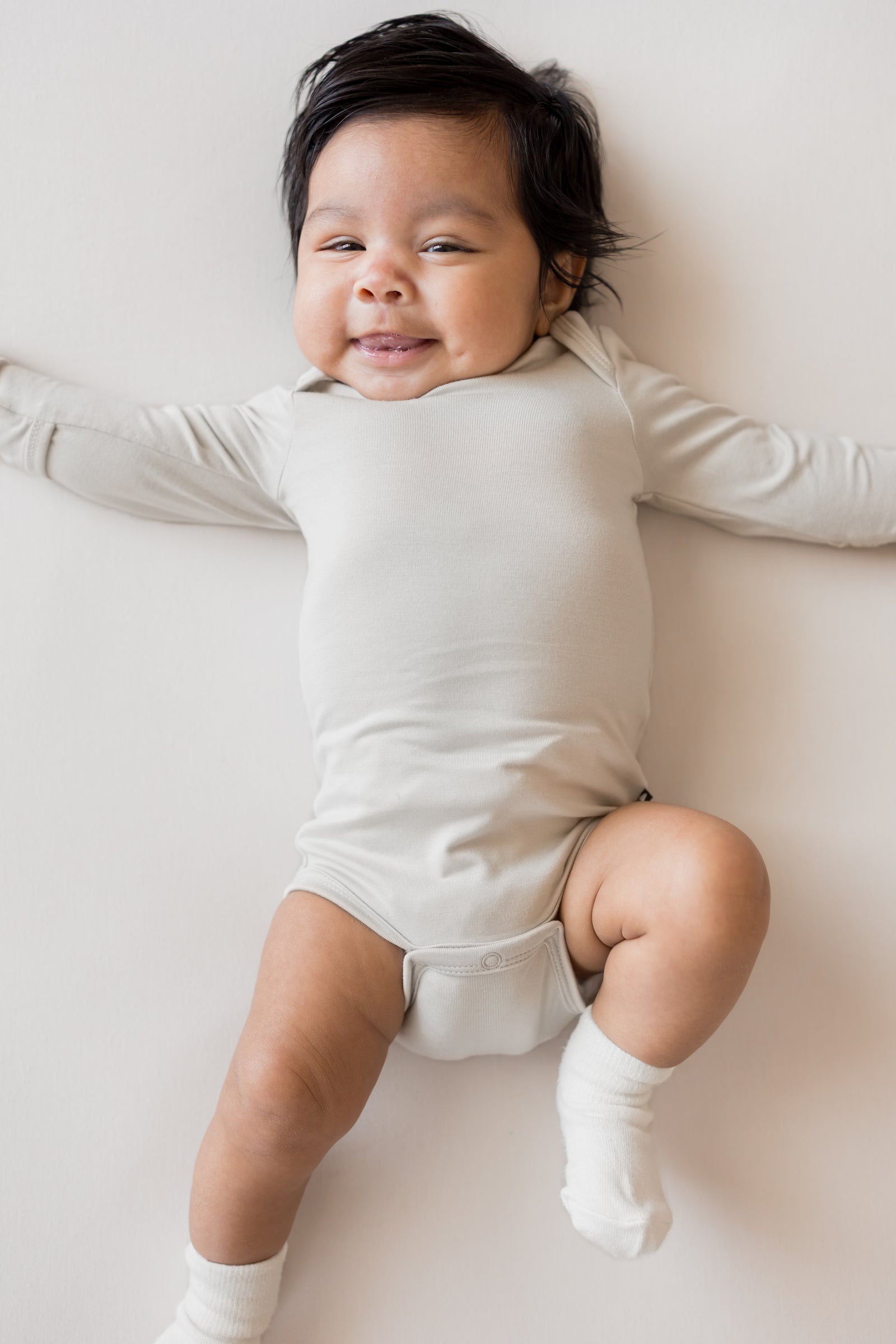 Long Sleeve Bodysuit in Oat - Image 4
