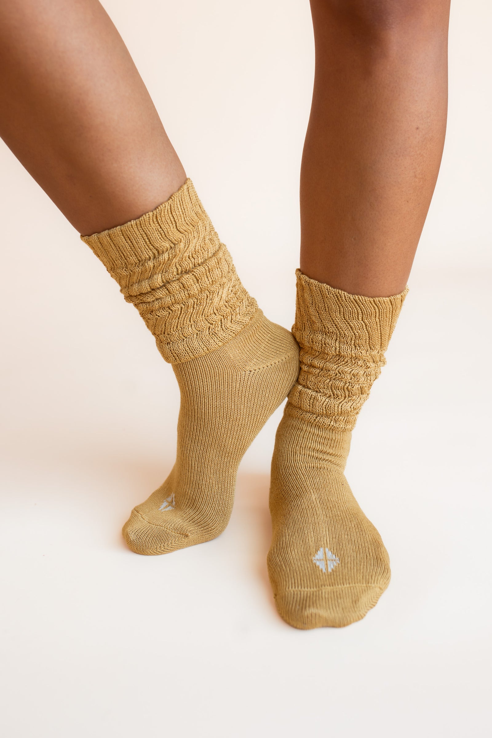 Adult Scrunch Socks in Ochre - Image 3