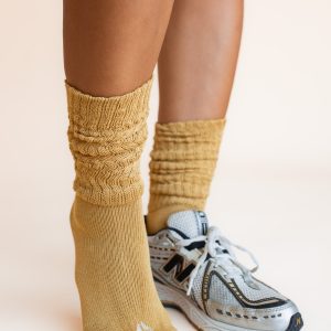 Adult Scrunch Socks in Ochre
