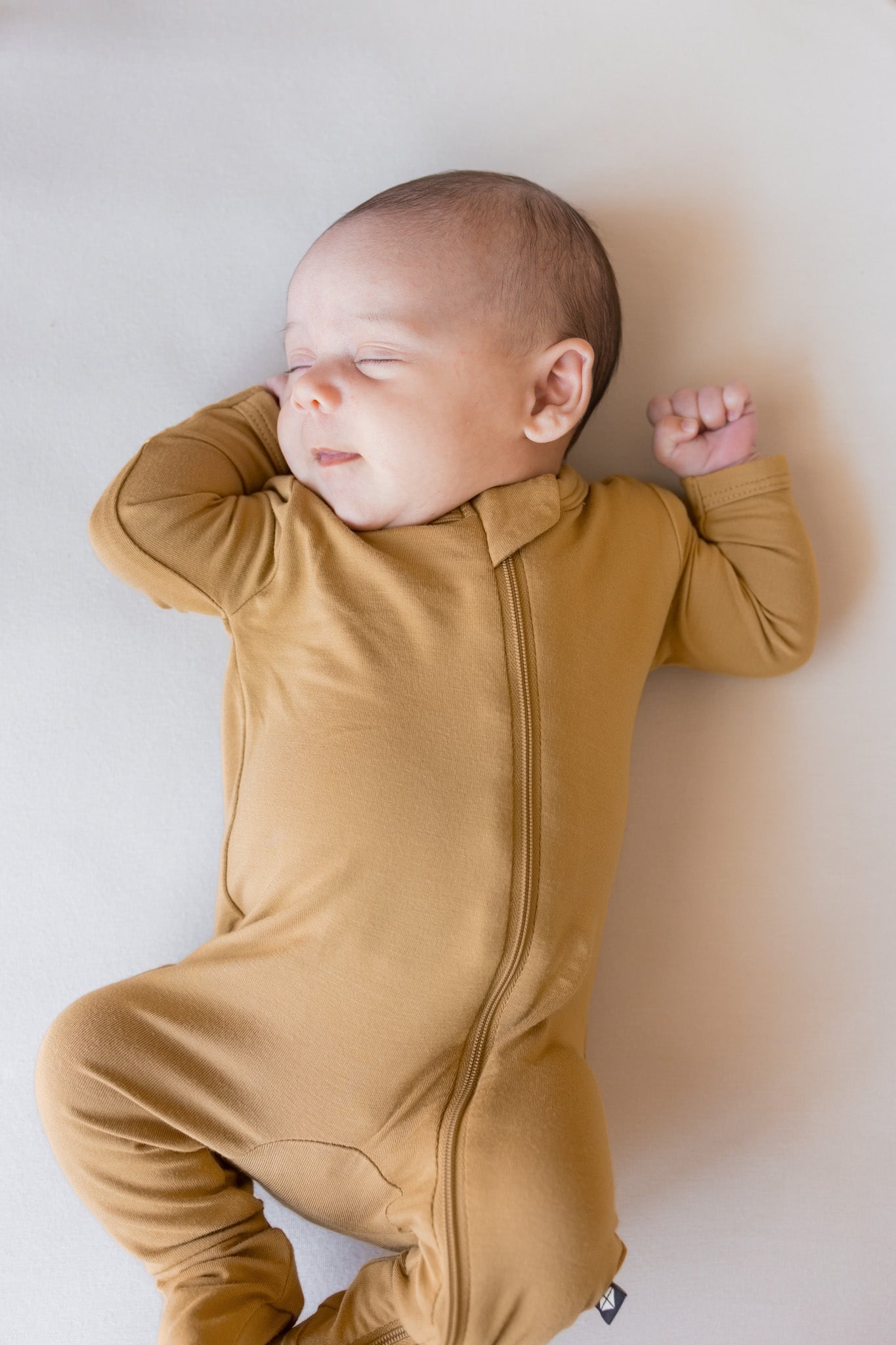 Zippered Footie in Ochre - Image 3