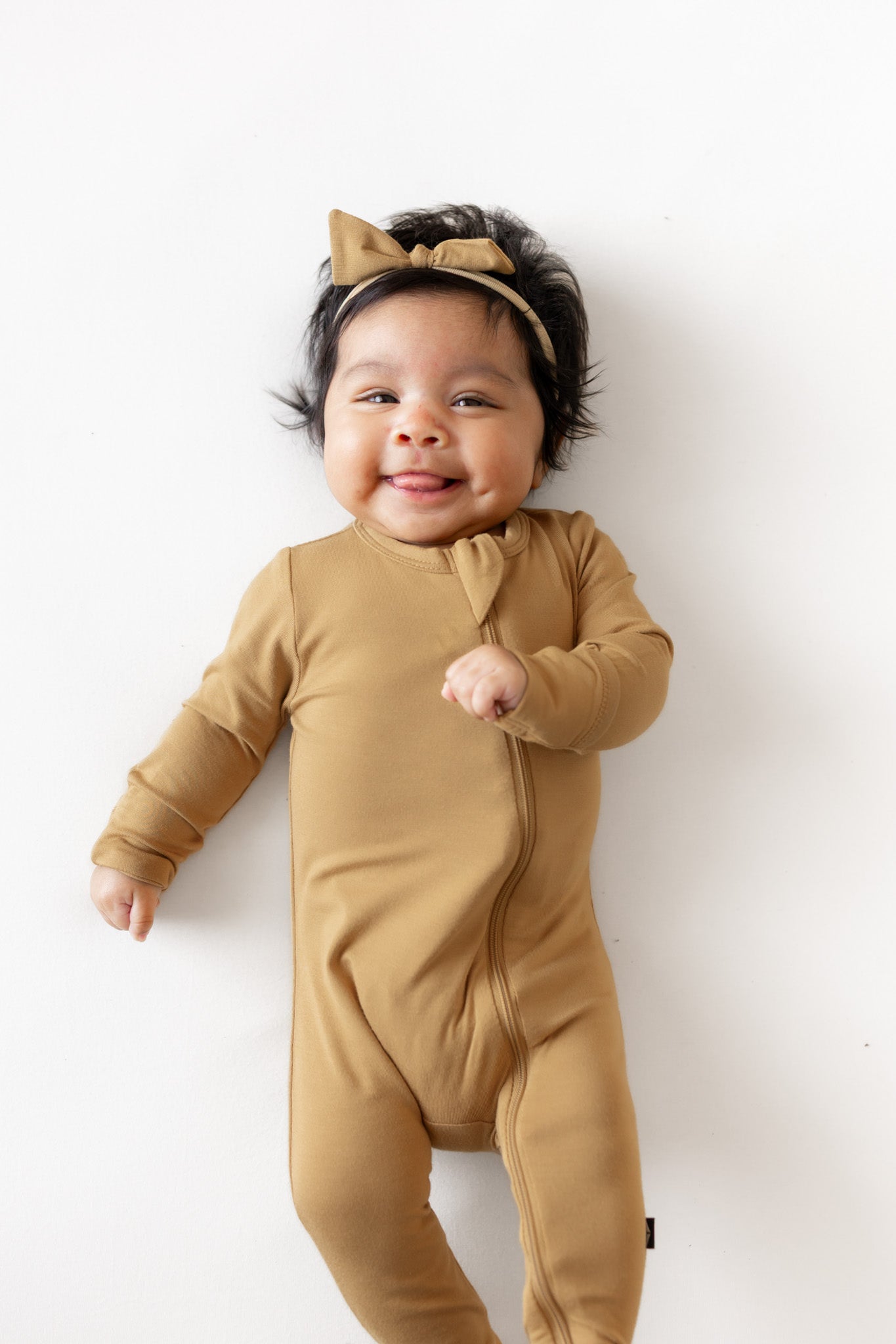 Zippered Footie in Ochre - Image 6