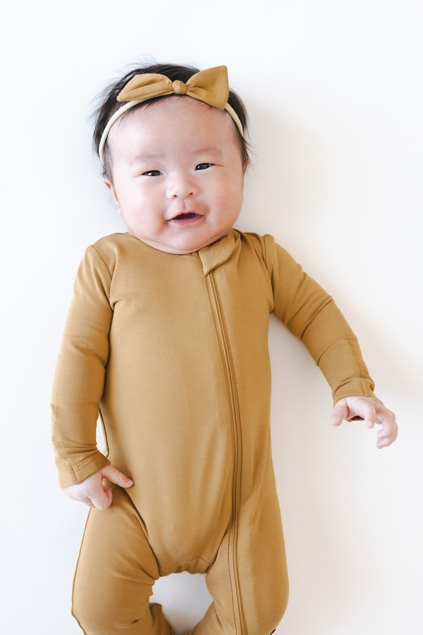 Zippered Romper in Ochre - Image 3