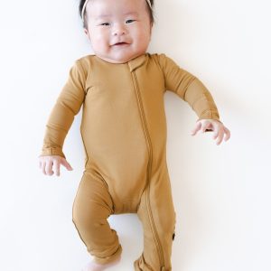 Zippered Romper in Ochre