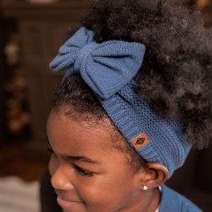 Chunky Knit Bow Headband in Oxford