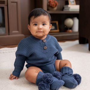 Chunky Knit Romper in Oxford