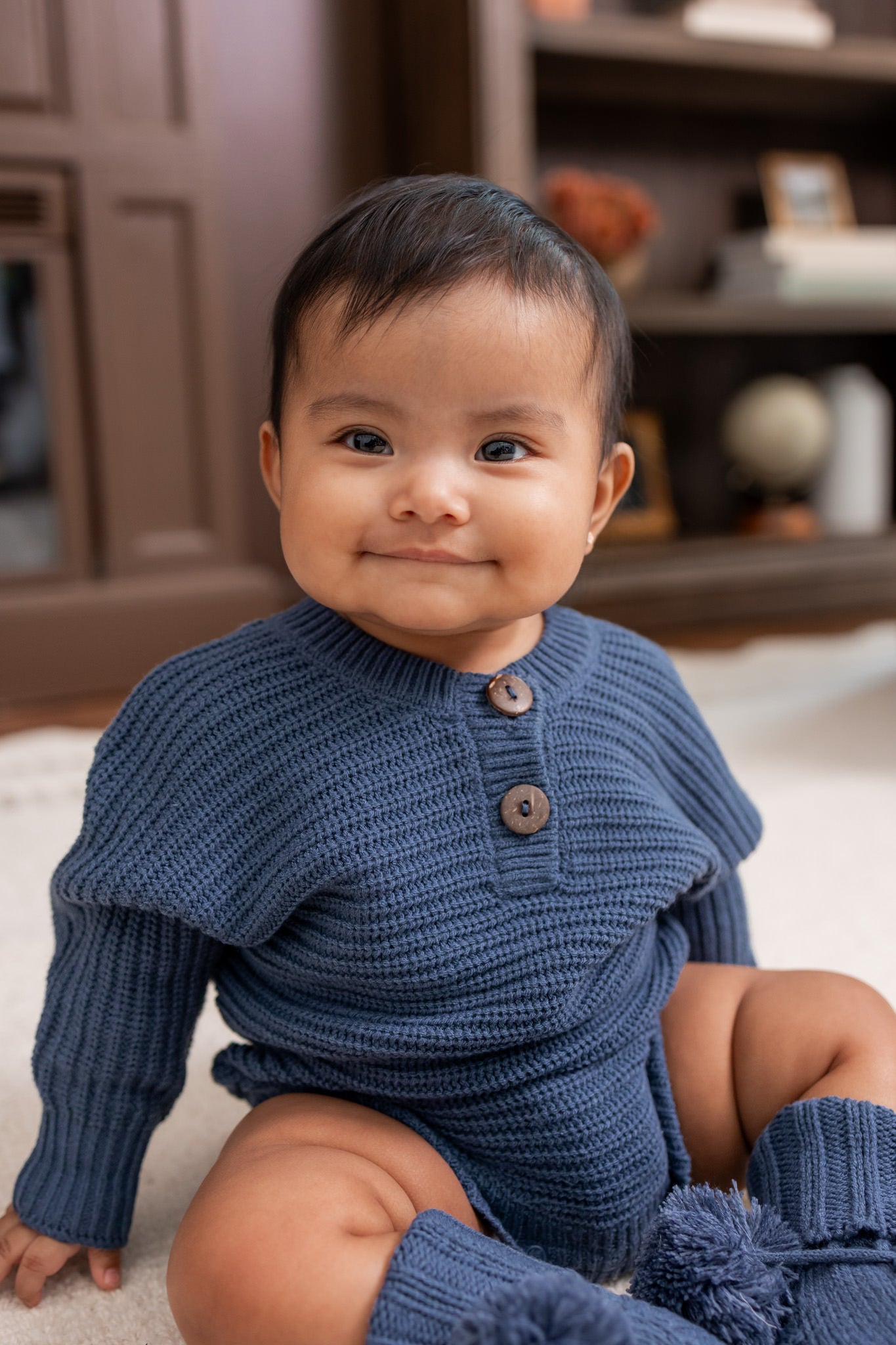 Chunky Knit Romper in Oxford - Image 4