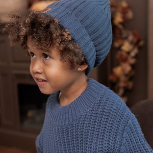 Chunky Knit Ribbed Beanie in Oxford