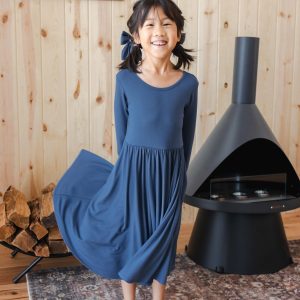 Long Sleeve Twirl Dress in Oxford