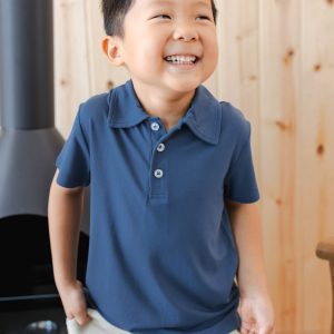 Toddler Short Sleeve Polo in Oxford