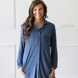 Long Sleeve Women’s Nightshirt in Oxford