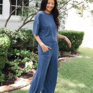 Women's Wide Leg Pant Set in Oxford