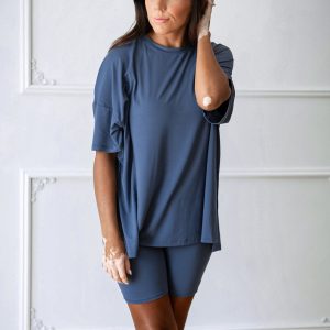 Women’s Biker Short Set in Oxford