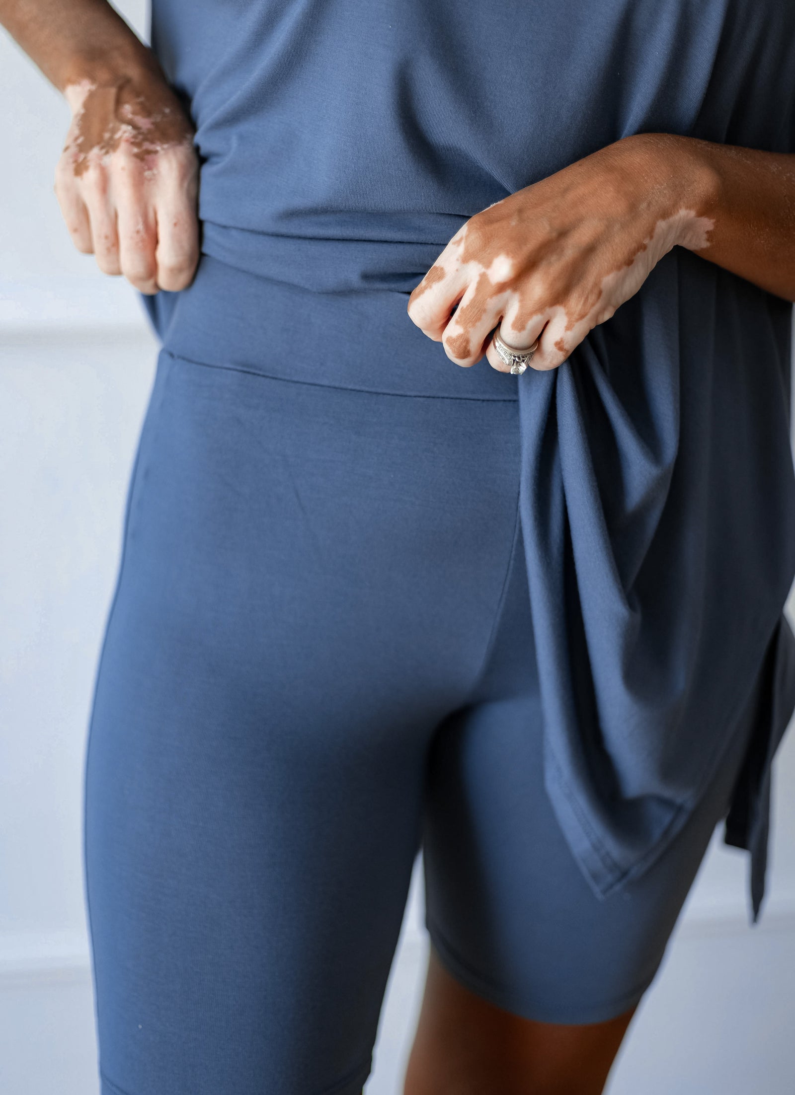 Women’s Biker Short Set in Oxford - Image 2