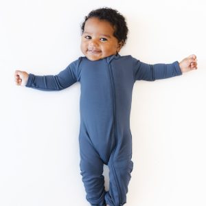 Zippered Romper in Oxford