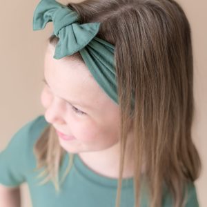 Knotted Bow Headband in Pine