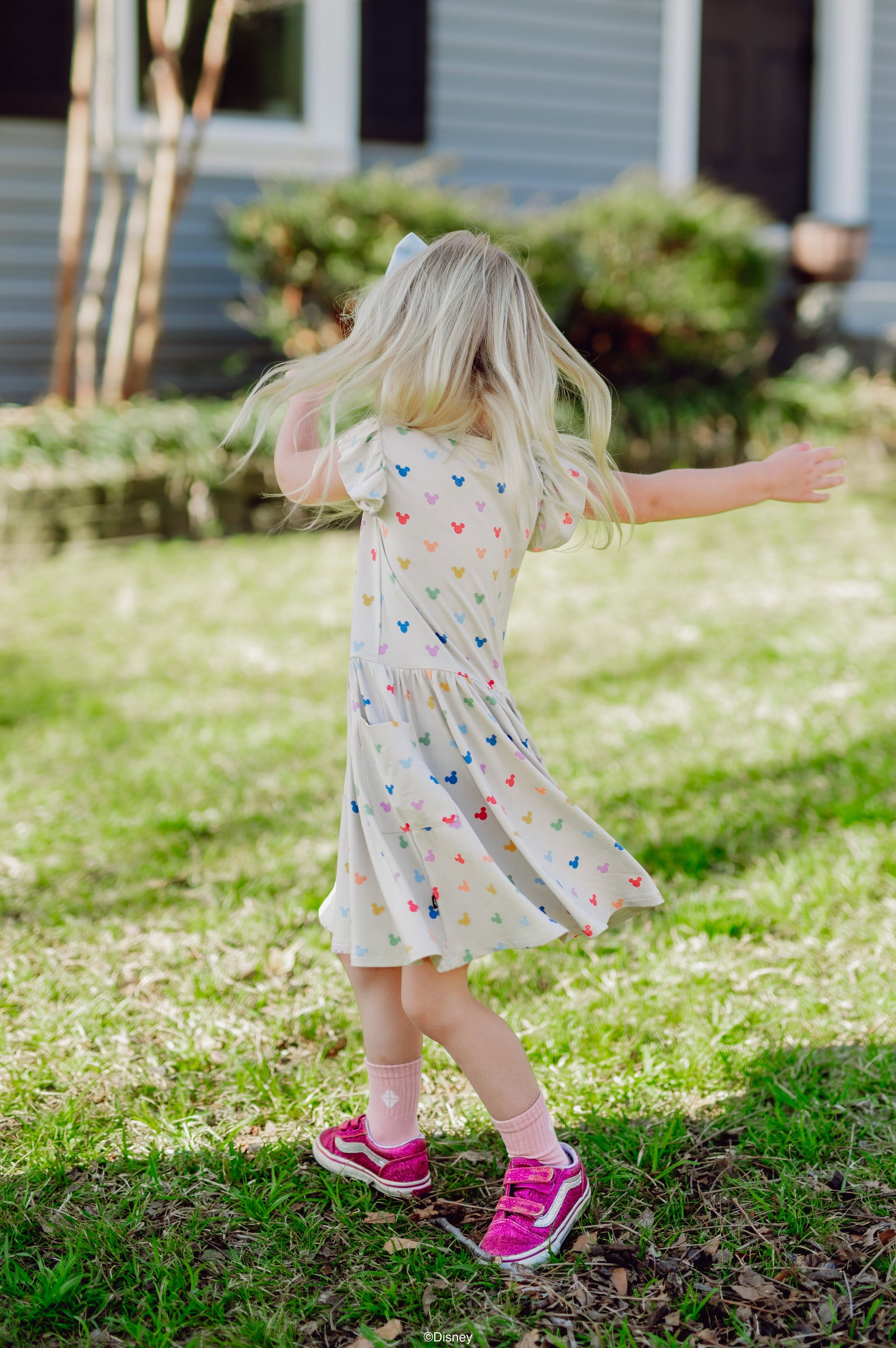 Pocket Dress in Pastel Mickey Mouse - Image 4