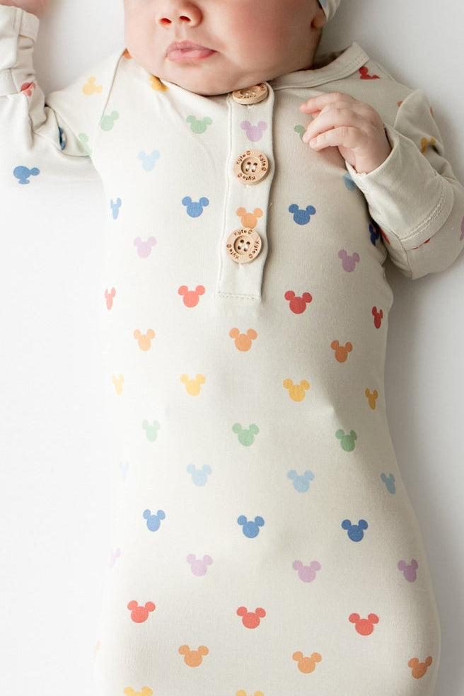 Knotted Day Gown with Hat Set in Pastel Mickey Mouse - Image 2