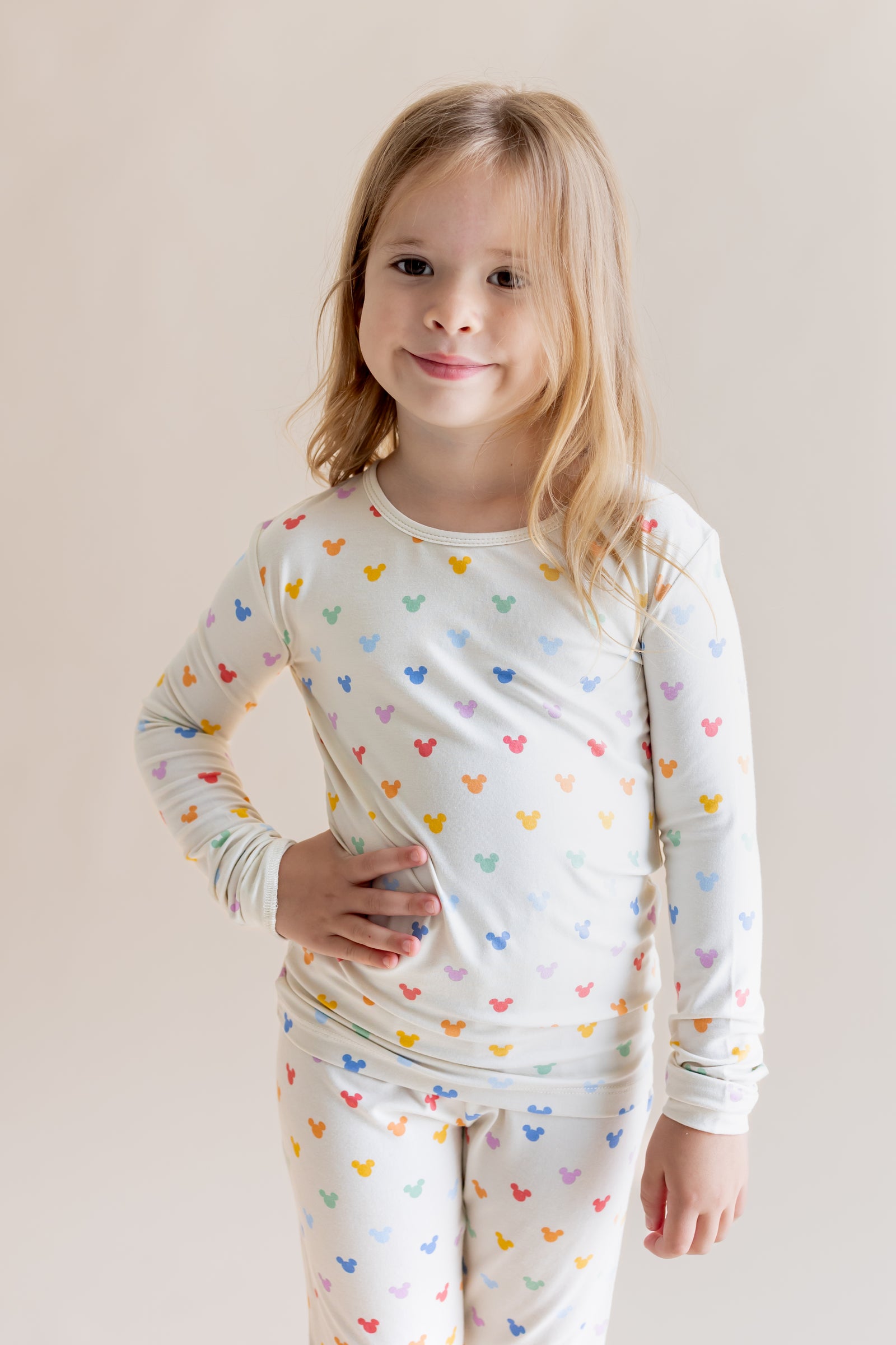 Long Sleeve Pajamas in Pastel Mickey Mouse - Image 5