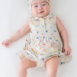 Polo Bodysuit Dress in Pastel Mickey Mouse