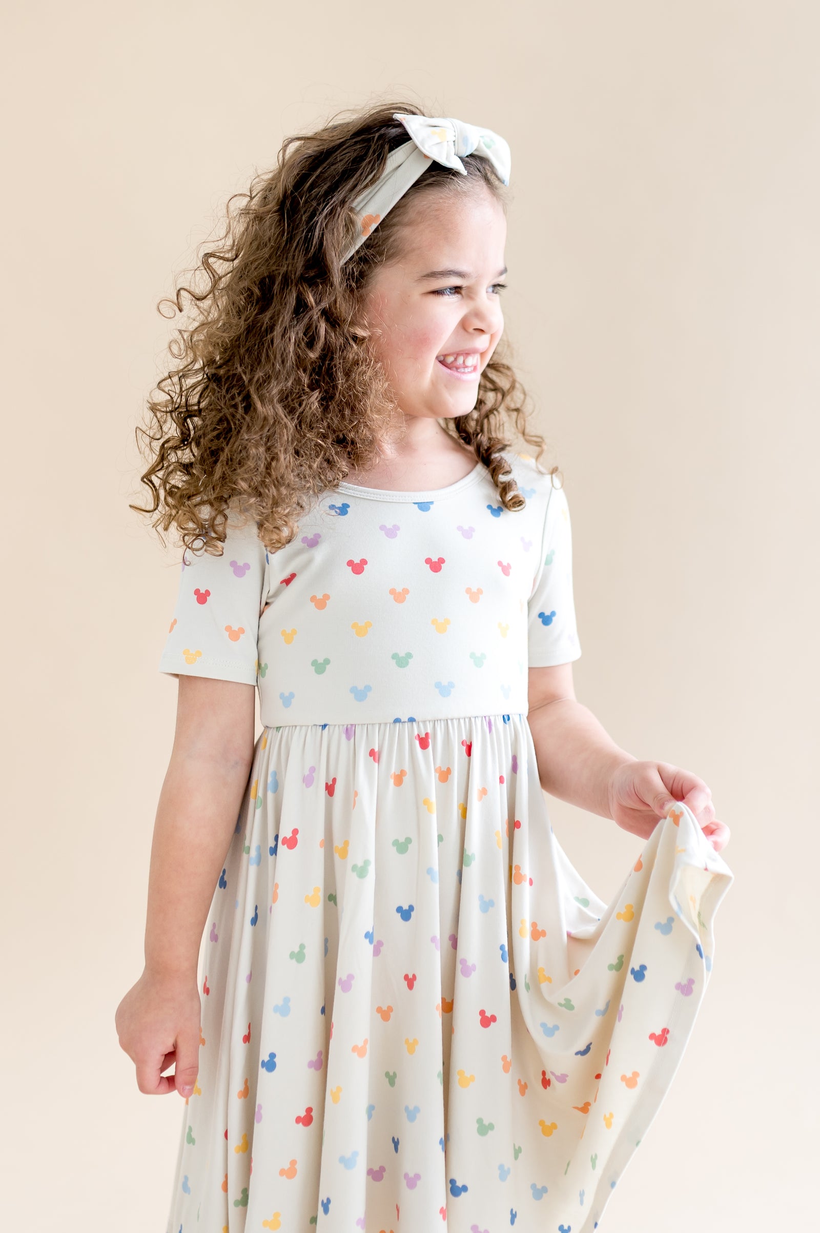Twirl Dress in Pastel Mickey Mouse - Image 5