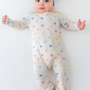 Zippered Romper in Pastel Mickey Mouse