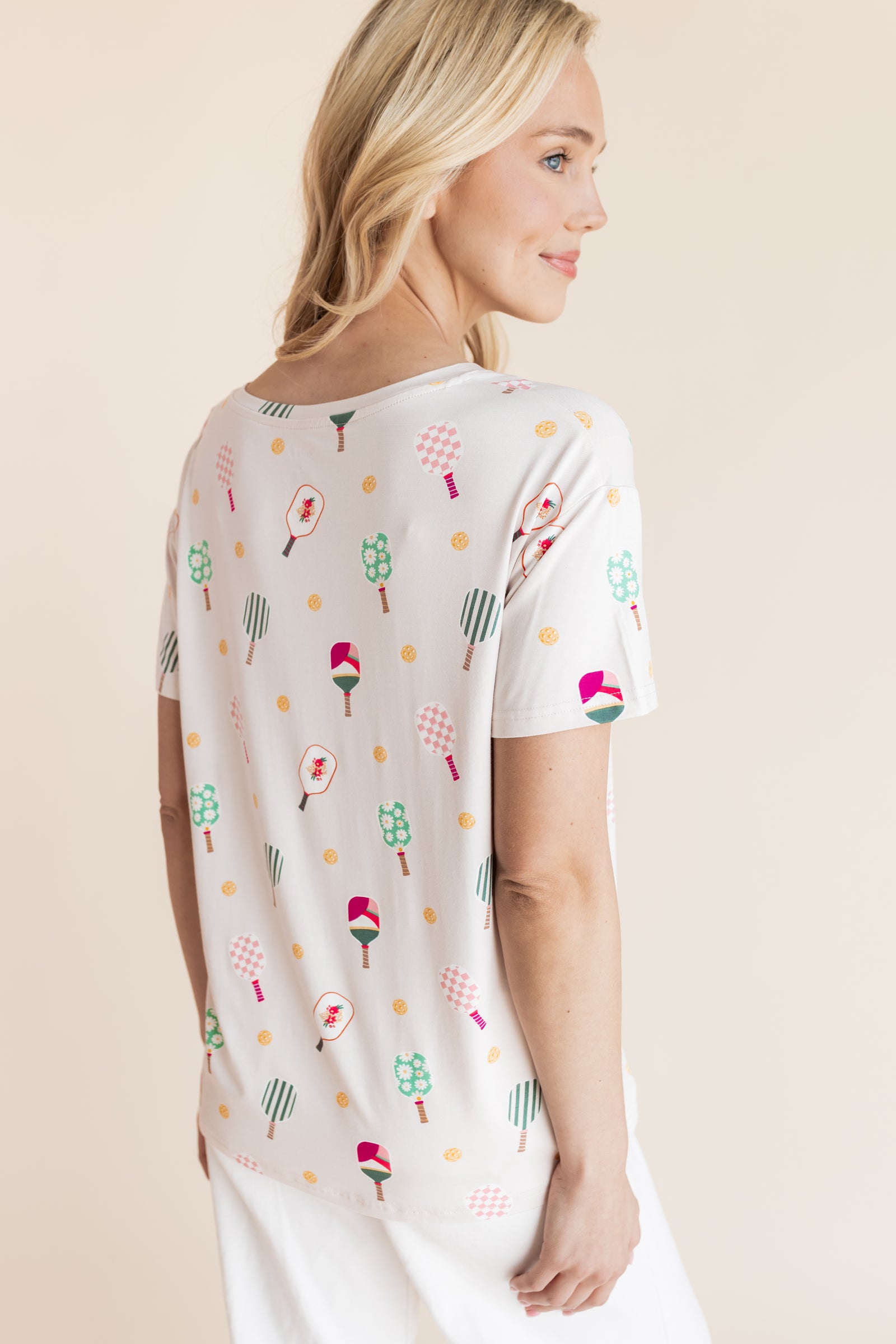 Women's Oversized V-Neck Tee in Pickleball - Image 2