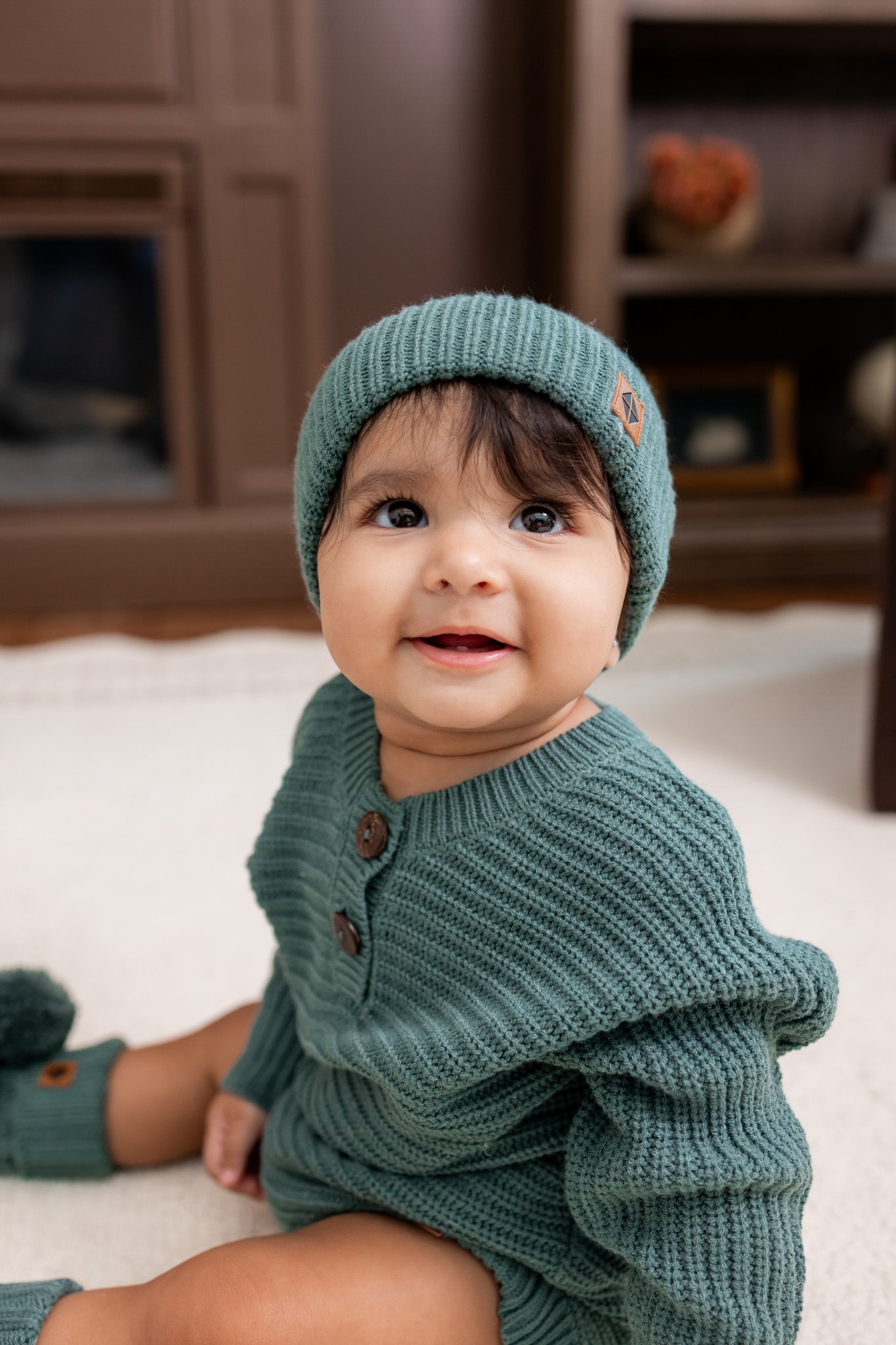 Chunky Knit Romper in Pine - Image 7