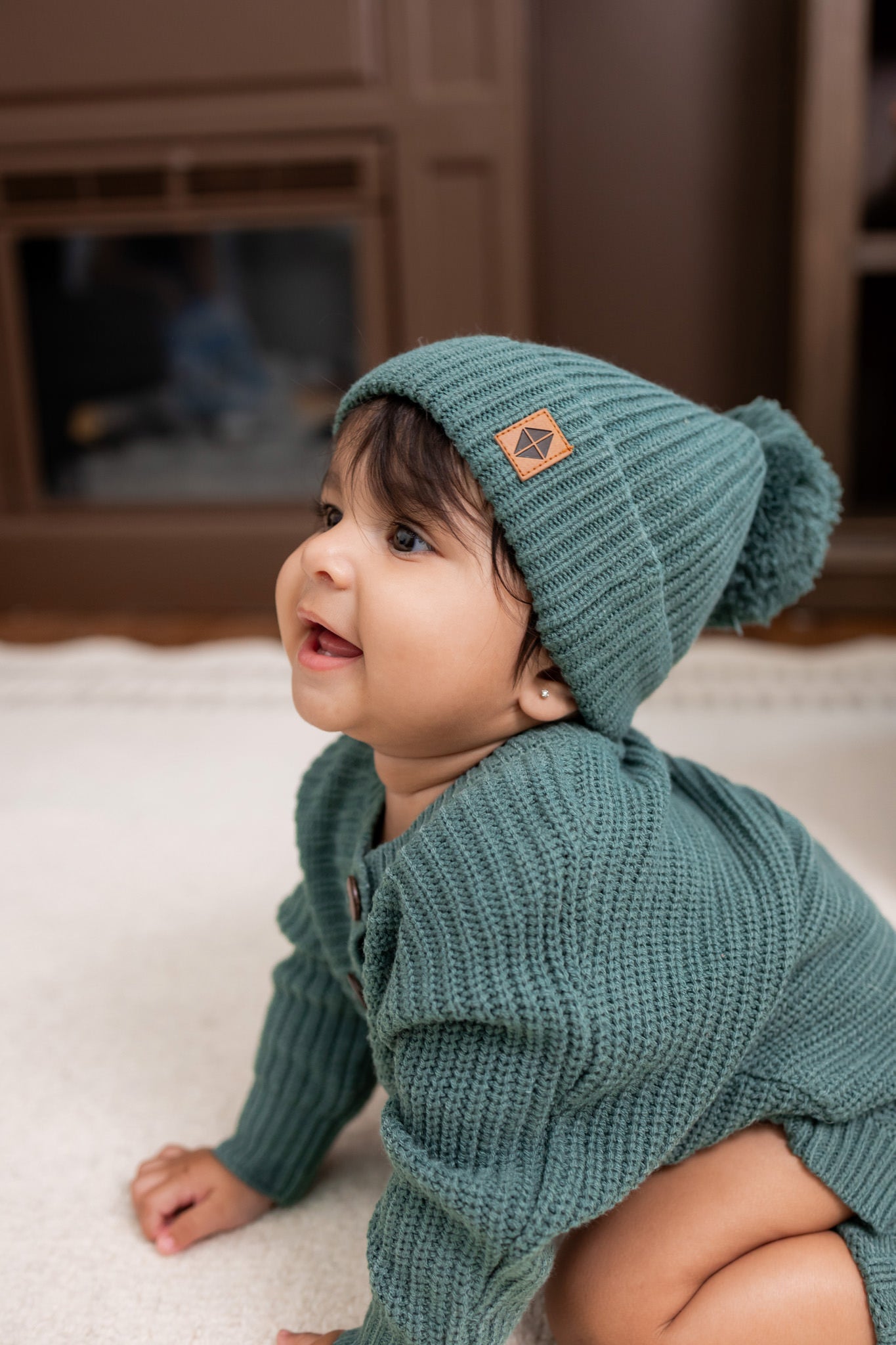 Chunky Knit Romper in Pine - Image 6