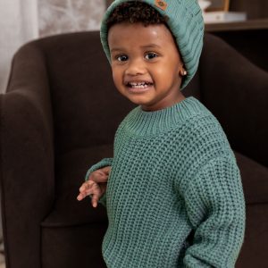 Chunky Knit Sweater in Pine