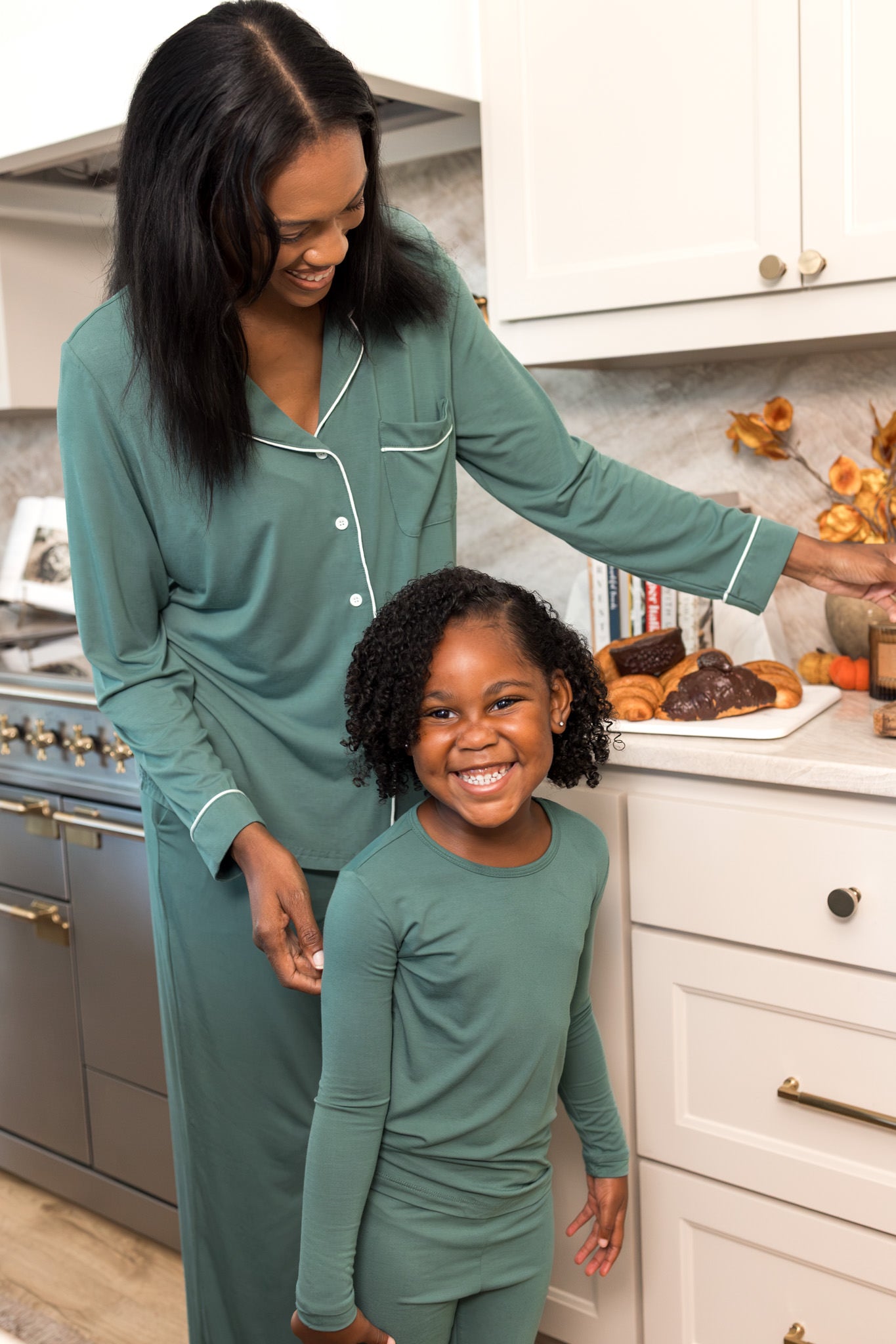 Long Sleeve Pajamas in Pine - Image 4